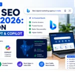 Bing SEO India 2026 guide showing how to rank on Bing Search, ChatGPT, and Microsoft Copilot with AI-powered SEO strategies for Indian businesses.