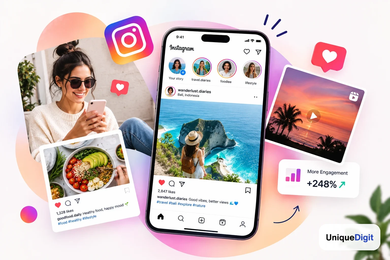 Instagram Marketing showcase managed by Unique Digit