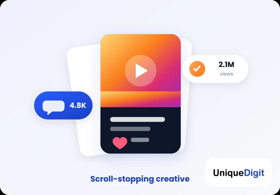 Social media content marketing reel with views and engagement