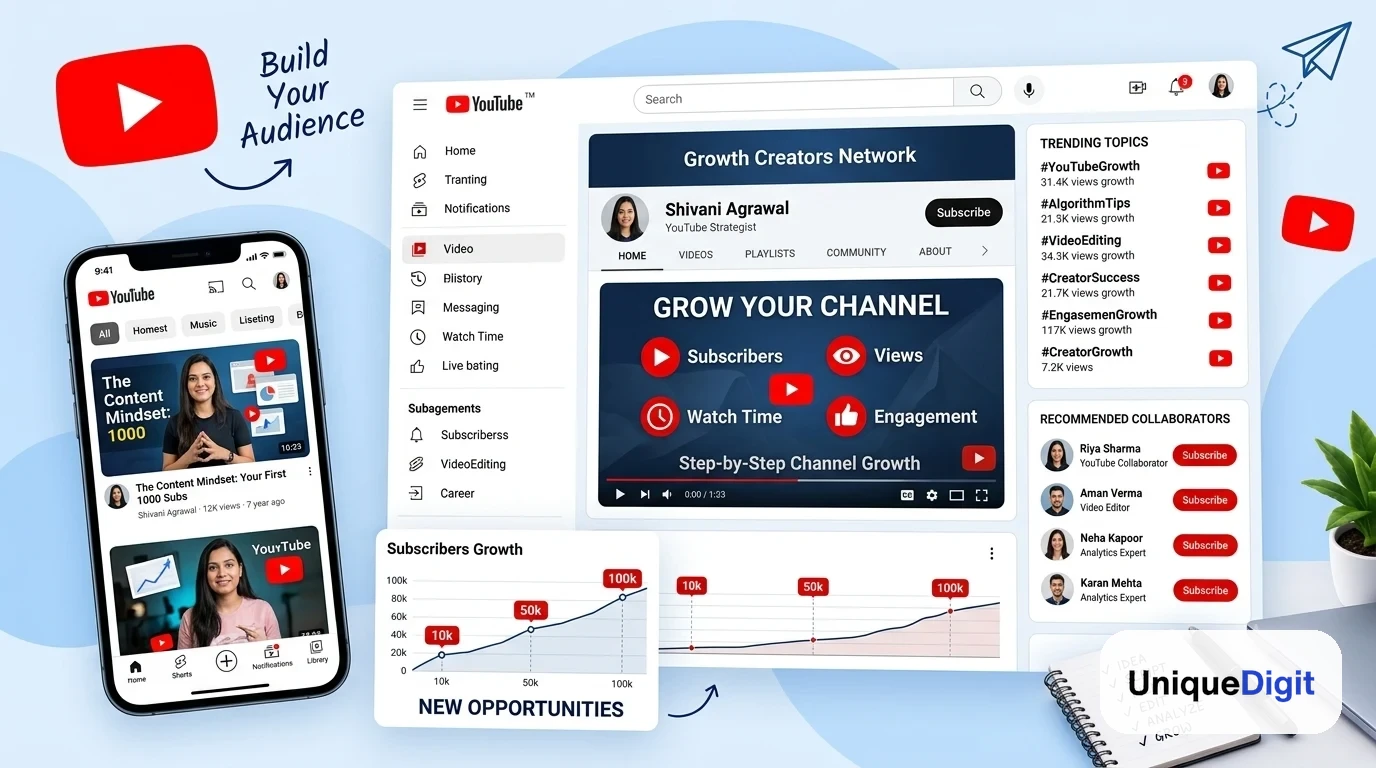 YouTube Marketing showcase managed by Unique Digit